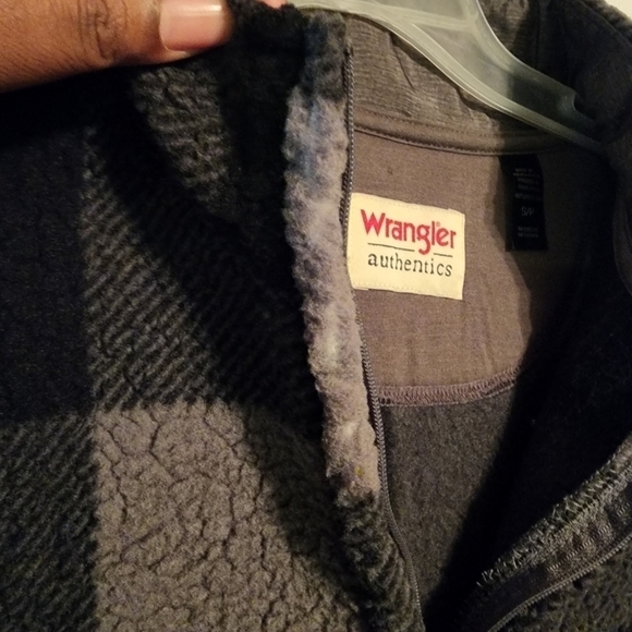 Wrangler Authentics Men's Fleece Quarter Zip Pullover Gray / Black Size S NWT - Picture 7 of 12